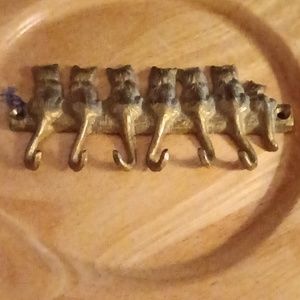 Brass Metal Cat Key Holder